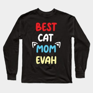 groovy best cat mom ever mothers day design for mom Long Sleeve T-Shirt